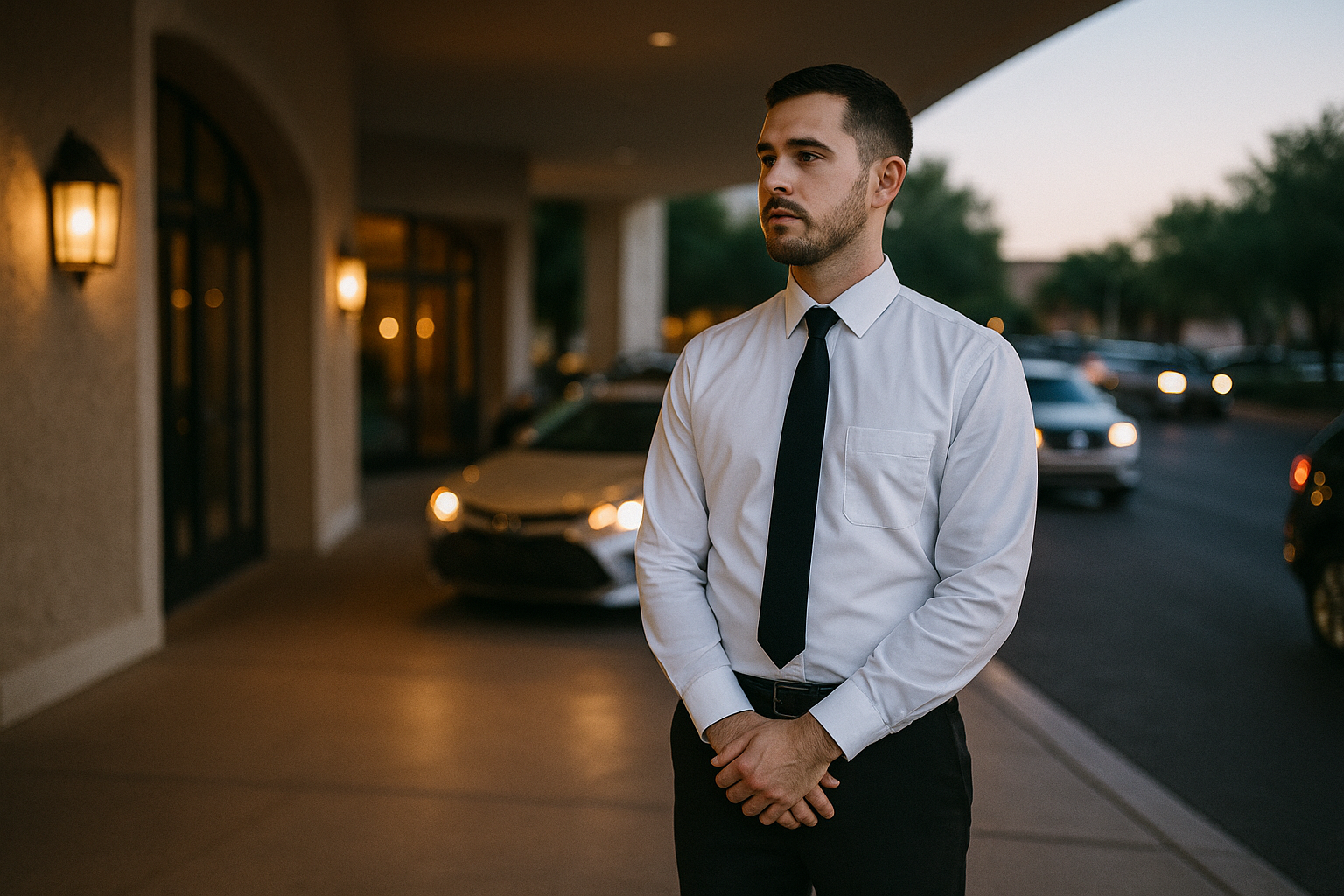 Professional event valet parking setup