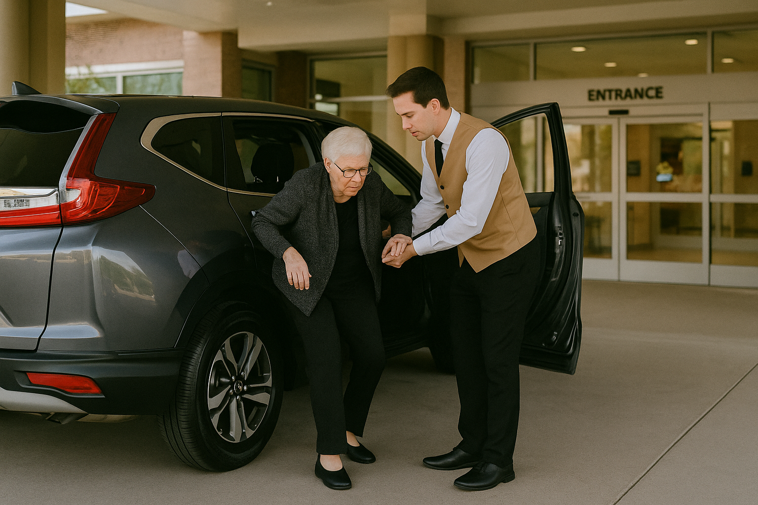 Professional medical facility valet parking